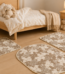 Descente de lit enfant 3 pièces en tissu gaufré beige
