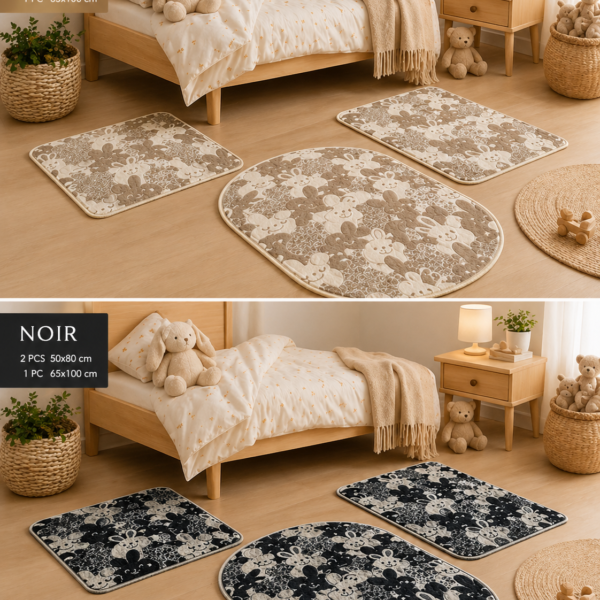 Descente de lit enfant 3 pièces en tissu gaufré