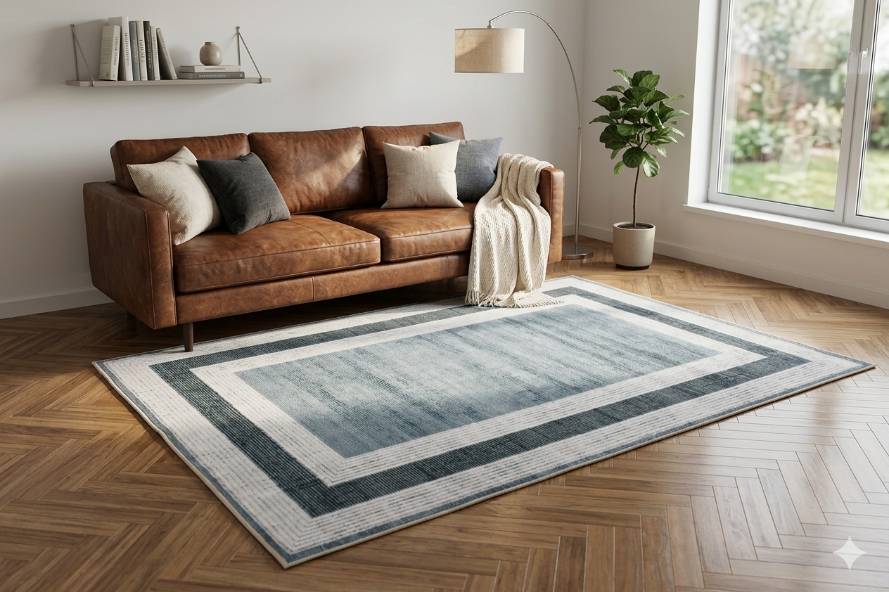 tapis 180x270 scandinave Tapis salon 180x270 moderne contemporain bleu gris influence scandinave
